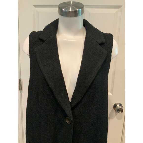 Tahari Black Boiled Wool Blend Vest, Size S (US) - Picture 2 of 7